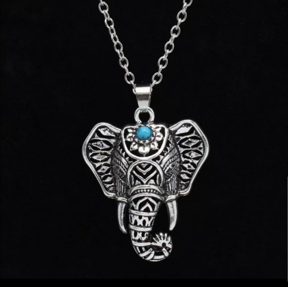 Silver Elephant Pendant Necklace